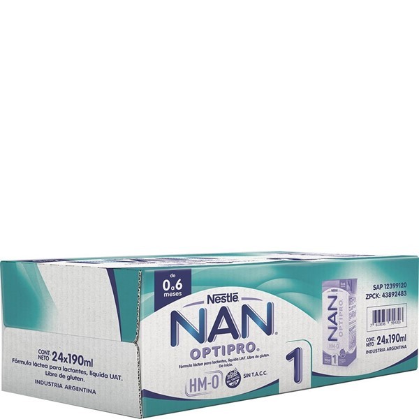 Leche Infantil Líquida Nan 1 190ml x 24 un