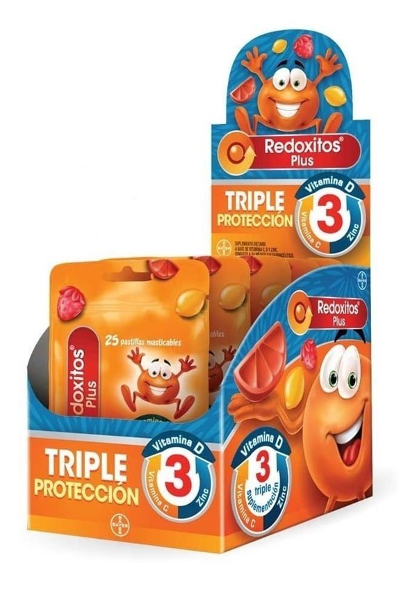 Bayer Redoxitos Plus Caja X 6 Sobres De 25 Past Masticables | Sabor Naranja,frutilla Y Papaya #1