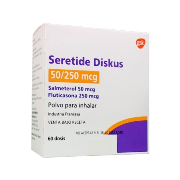 Glaxo Smithkline Seretide Diskus Fluticasona + Salmeterol 50 / 250 Mcg x 60 Dosis #1