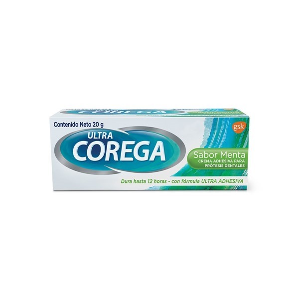 Corega Adhesivo Para Prótesis Dentales Ultra Crema Menta 20 gr alt
