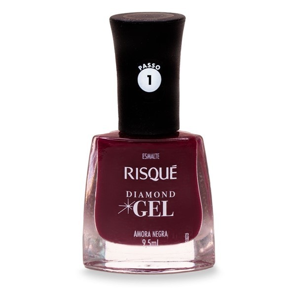 Esmalte Para Uñas Risqué Diamond Gel x 9,5 ml Amora Negra #1