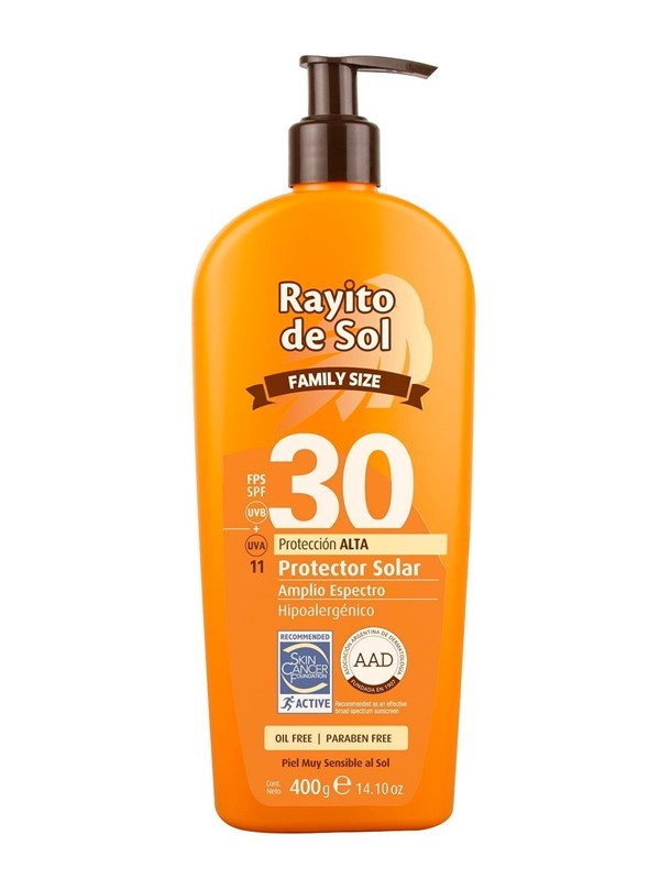 Rayito de Sol Protector Solar Family Size Fps 30 400 gr