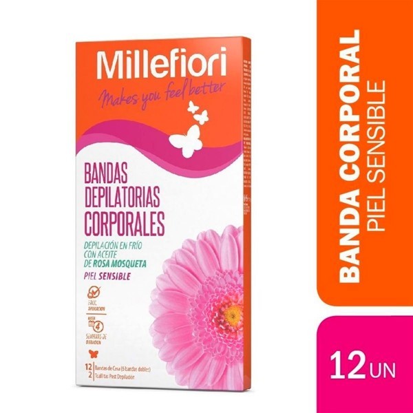 Millefiori Bandas Depilatorias Corporales 12 Unidades (Piel Sensible) #1