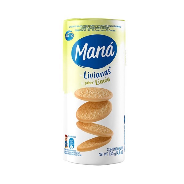Galletitas de Limón Maná Livianas 136 g. #1