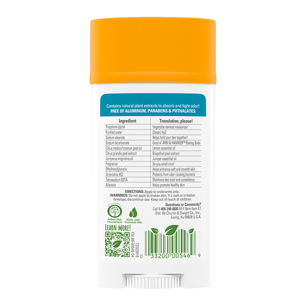 Desodorante Antitranspirante Arm & Hammer Essentials Natural Enebro en Barra x 71 g alt