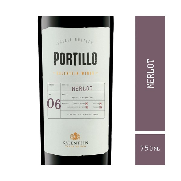 Callia Vino Tinto Portillo Merlot en Botella 750 cc.