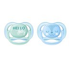 Chupete Avent Ultra Air Hello Baby Nene 0 A 6 Meses X 2 Un Sfc 342_20 #2