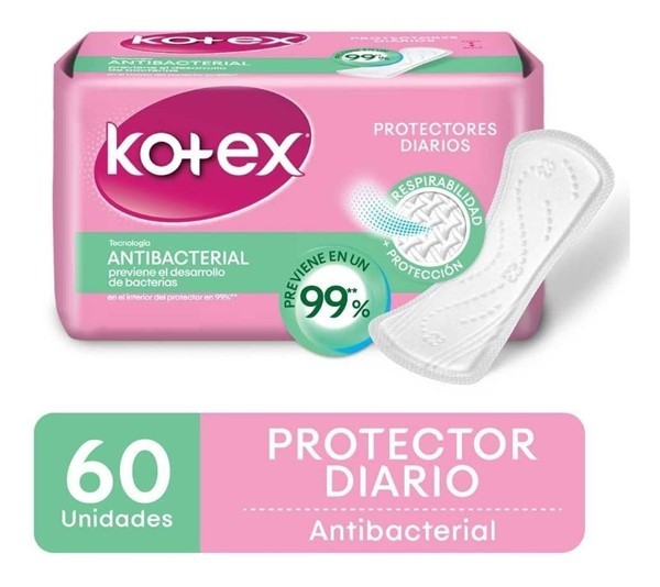 Kotex Antibacterial Protectores Diarios 60 Unidades | Unico
