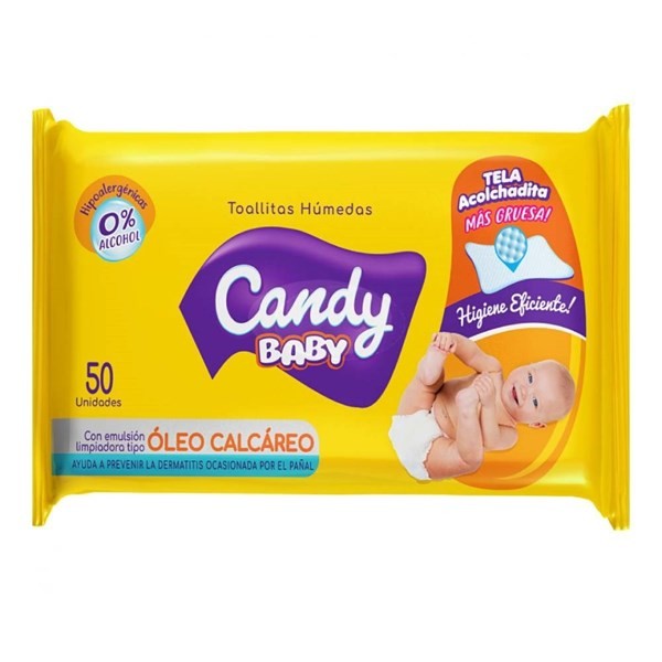 Toallitas Humedas Candy Baby Oleo Calcareo x 50 U #1