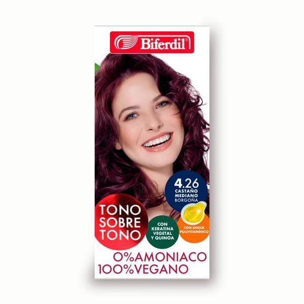 Kit De Coloracion Tono Sobre Tono 4.26 Castaño Mediano Borgoña #1
