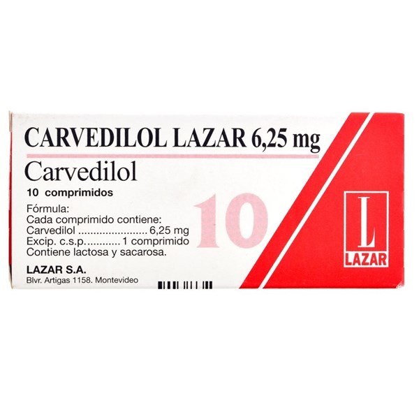 Carvedilol Lazar 6.25mg | 10 comprimidos | Carvedilol #1