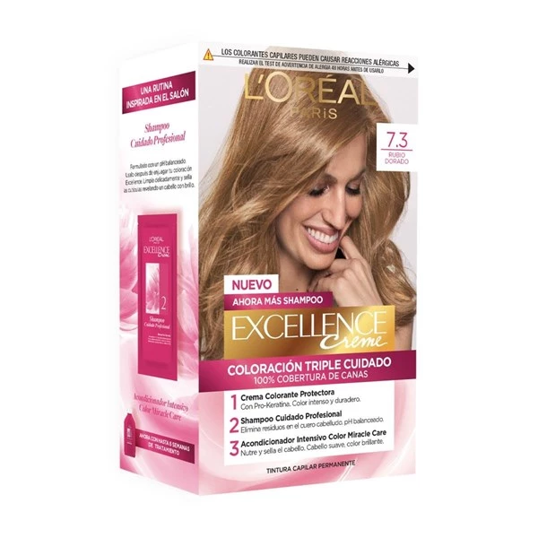 Excellence Kit Tintura Creme Color 7.3 Rubio Dorado alt