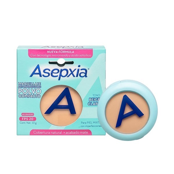 Asepxia Maquillaje en Polvo Tono Beige Claro 10 gr