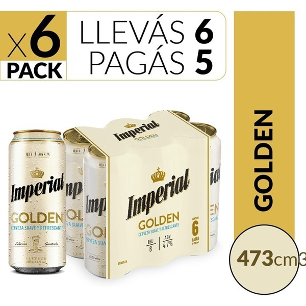 Cerveza Imperial Golden 473cc Six Pack #1