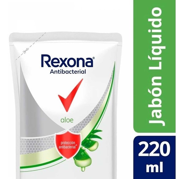 Rexona Aloe Antibacterial Jabón Líquido Repuesto X 220 ml