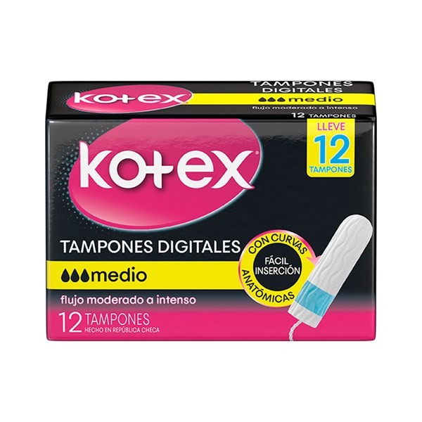 Tampones Digitales Kotex Medio x 12 uni alt