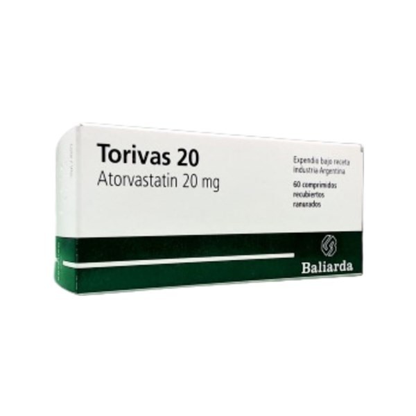 Baliarda Torivas 20 Mg Atorvastatín x 60 Comp Recubiertos Ranurados #1