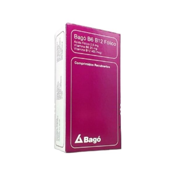 Bago B6 B12 Fólico Vitamina B, Complejo + Asoc. x 30 Comp