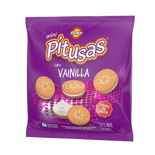 Galletas Pitusas Mini Vainilla X 160 Gr