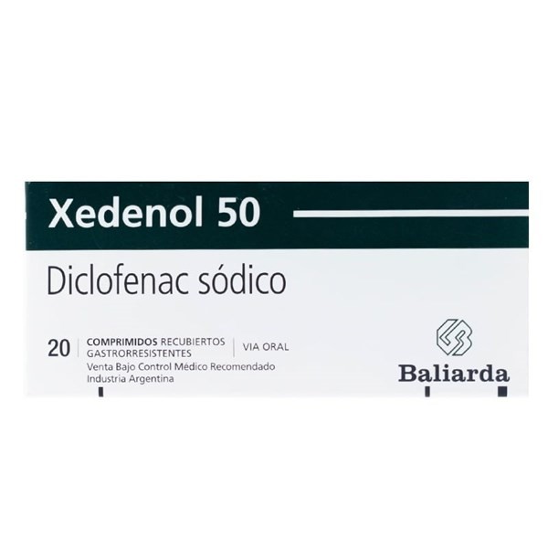 Xedenol 50 Mg | 20 Comprimidos | diclofenac sódico #1