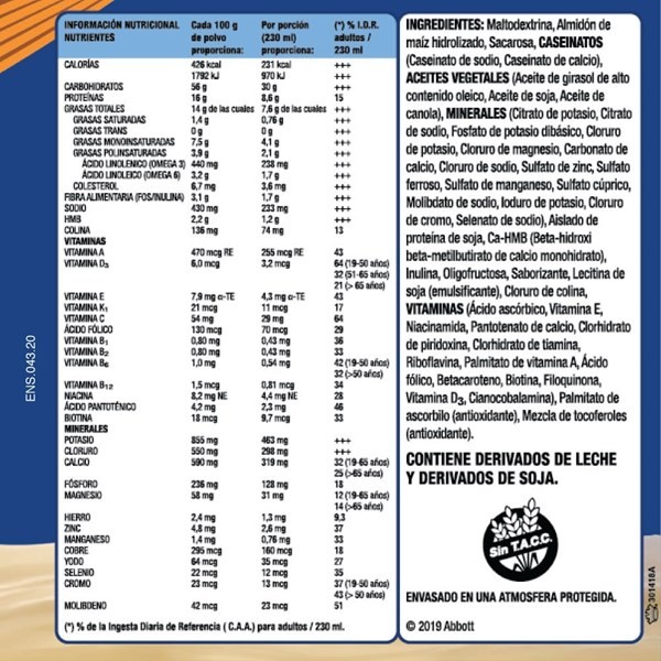 Abbott Suplemento Nutricional Advance Sabor Vainilla Lata 400 gr alt