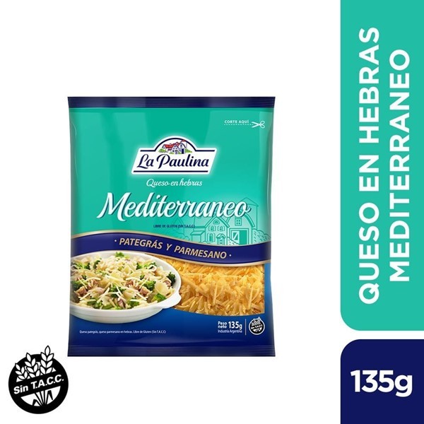 Queso Rallado La Paulina Hebras Mediterraneo 135 Gr #1
