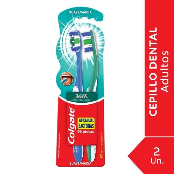 Cepillo Dental Colgate 360º Suave 2 U