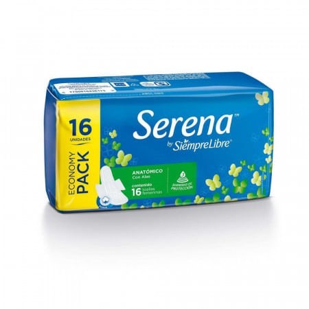 Serena Toallas Femeninas Suave Con Alas (16 Unidades) #1