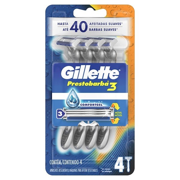 Máquinas de Afeitar Gillette Prestobarba3 Desechables x 4 un #1